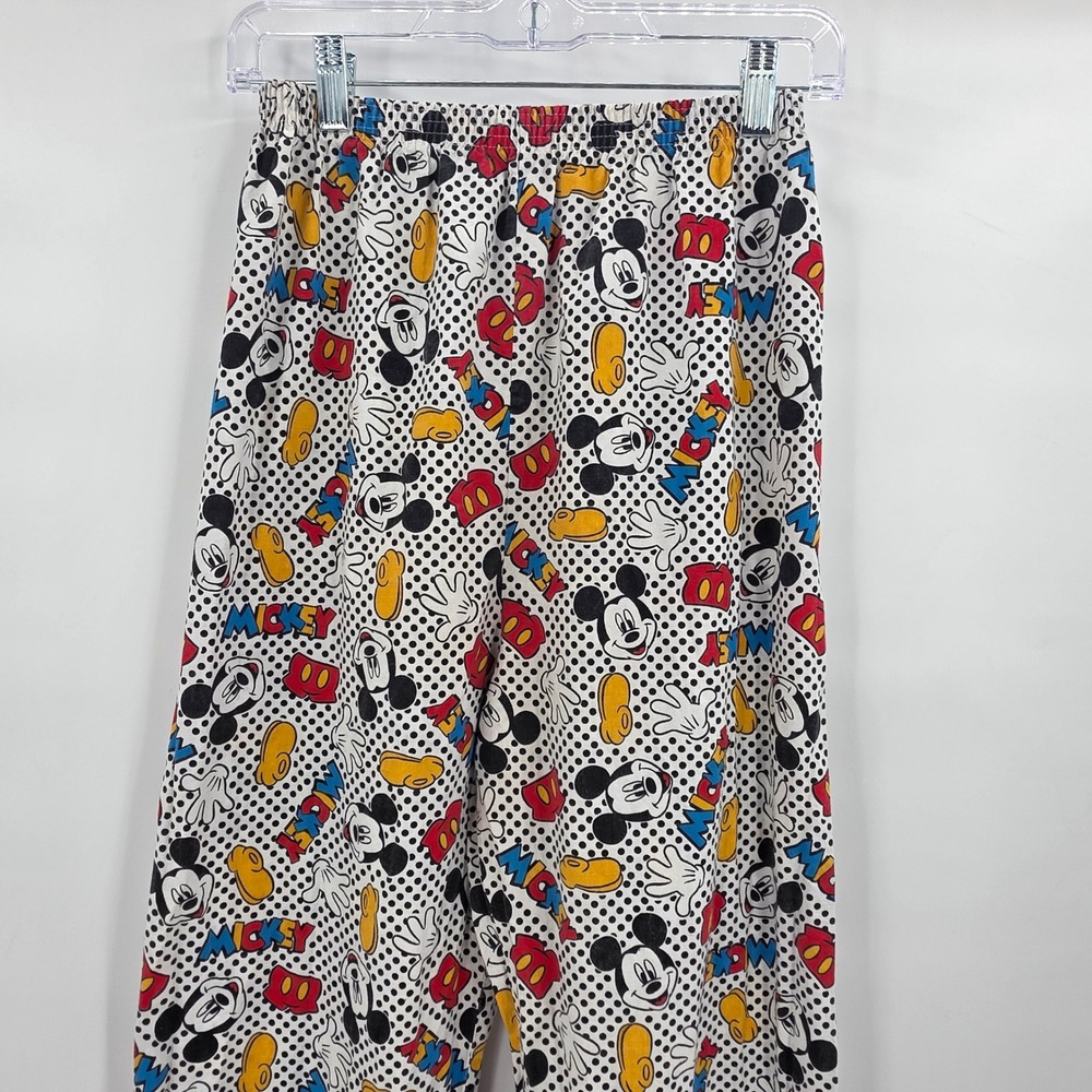 VINTAGE 90S MICKEY MOUSE ALL OVER PRINT PANTS YOUTH SMALL SINGLE STITCH RARE EUC - Picture 4 of 9
